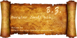 Bergler Zenóbia névjegykártya